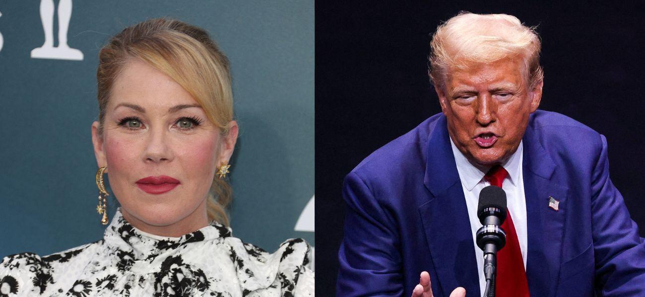 Christina Applegate (left) Donald Trump (right)