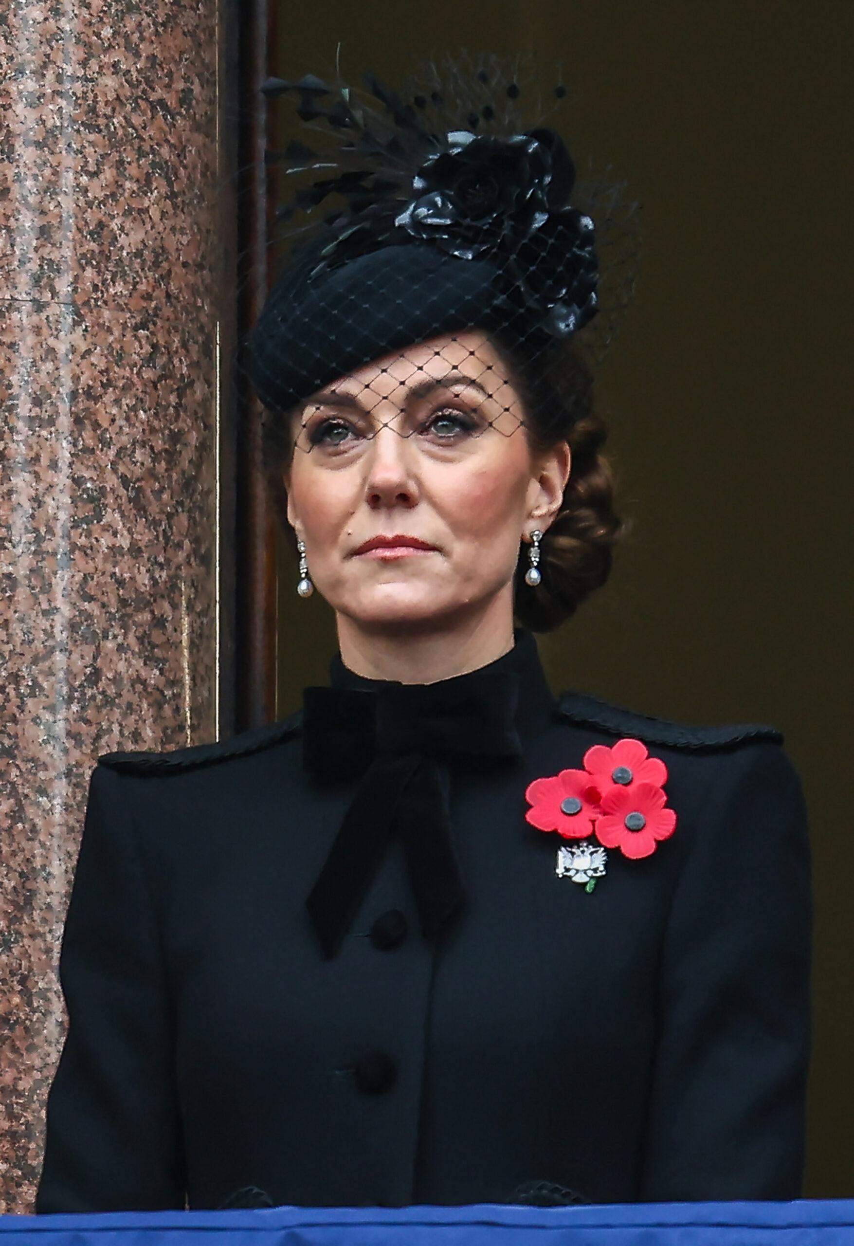 Kate Middleton attends the National Service of Remembrance at the Cenotaph, London, UK, on the 10th November 2024.