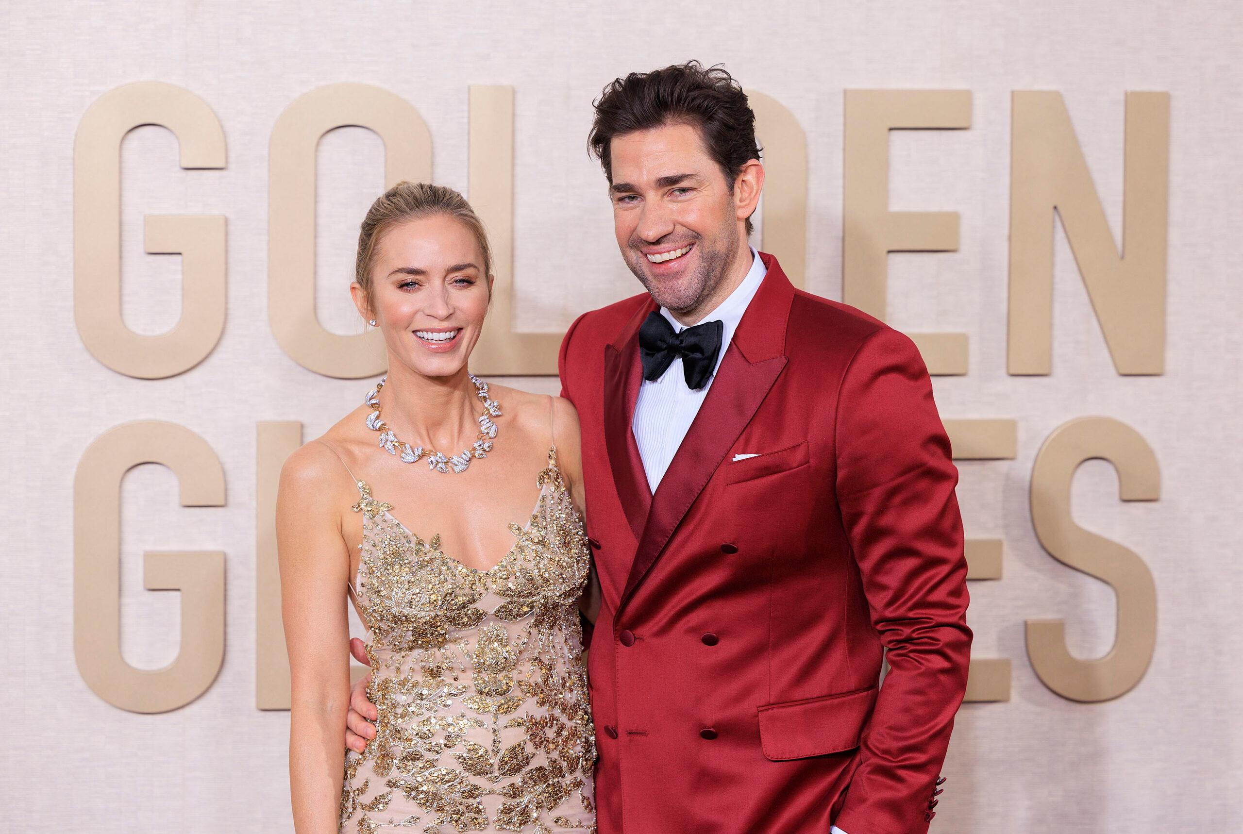 Emily Blunt and John Krasinski at 2024 Golden Globe