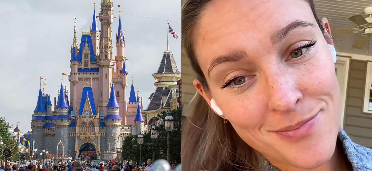 Disney World's castle (left) Kylie Kelce (right)