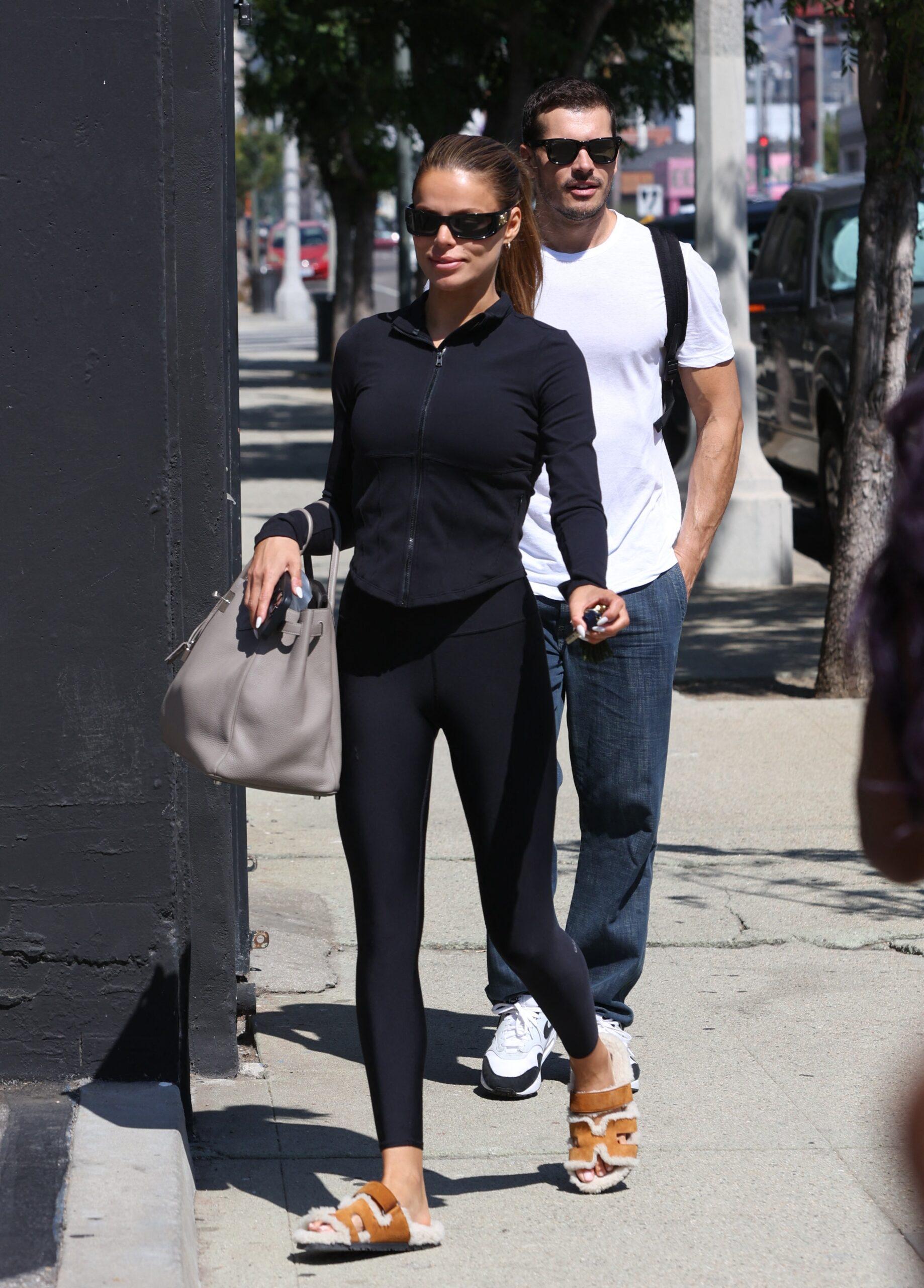 Brooks Nader and Gleb Savchenko are seen leaving dance rehearsals at DWTS