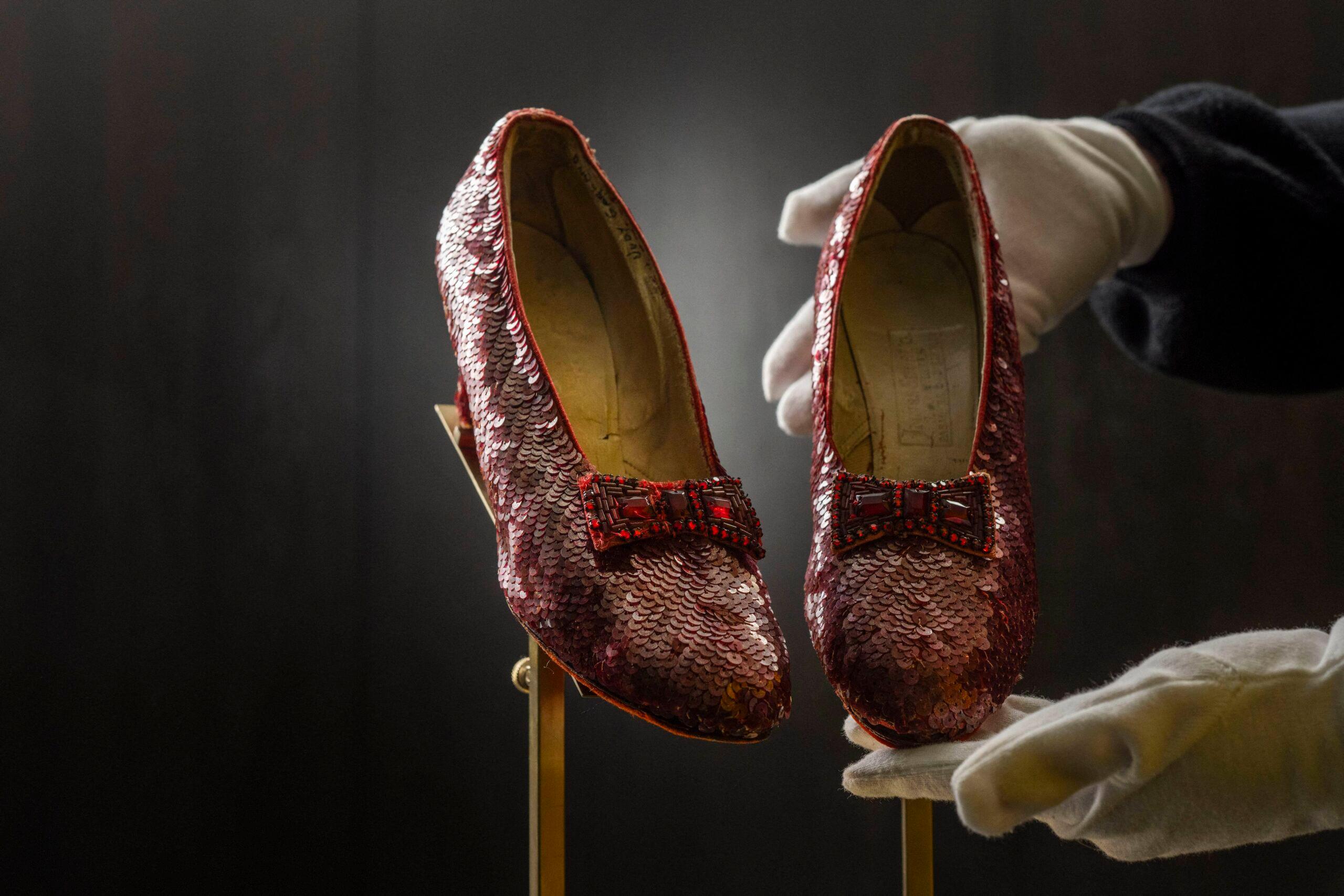 Dorothy's iconic once-stolen ruby slippers from the Wizard of Oz sell for a world record $$32.5 million!