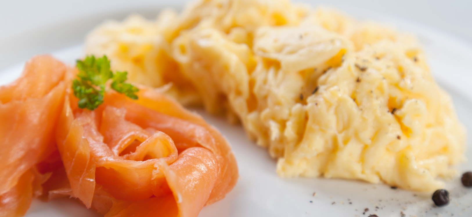 Scrambled eggs and smoked salmon