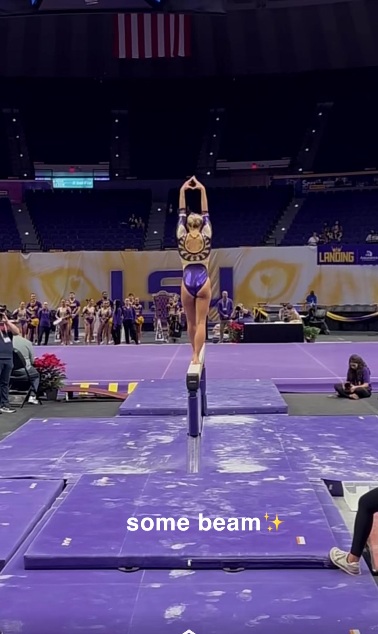 Olivia Dunne on the beam.