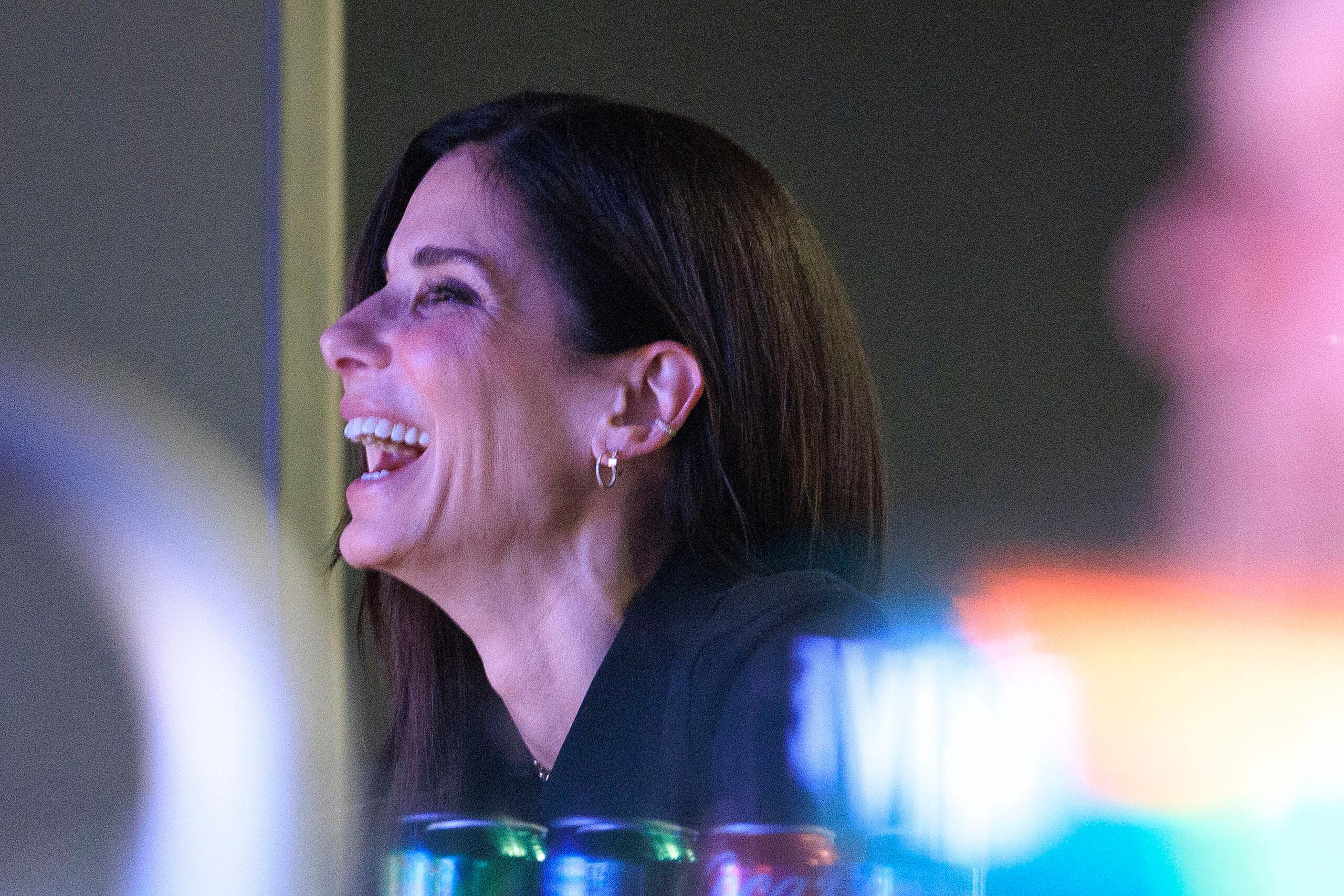 Sandra Bullock at the Lakers vs. Pistons game