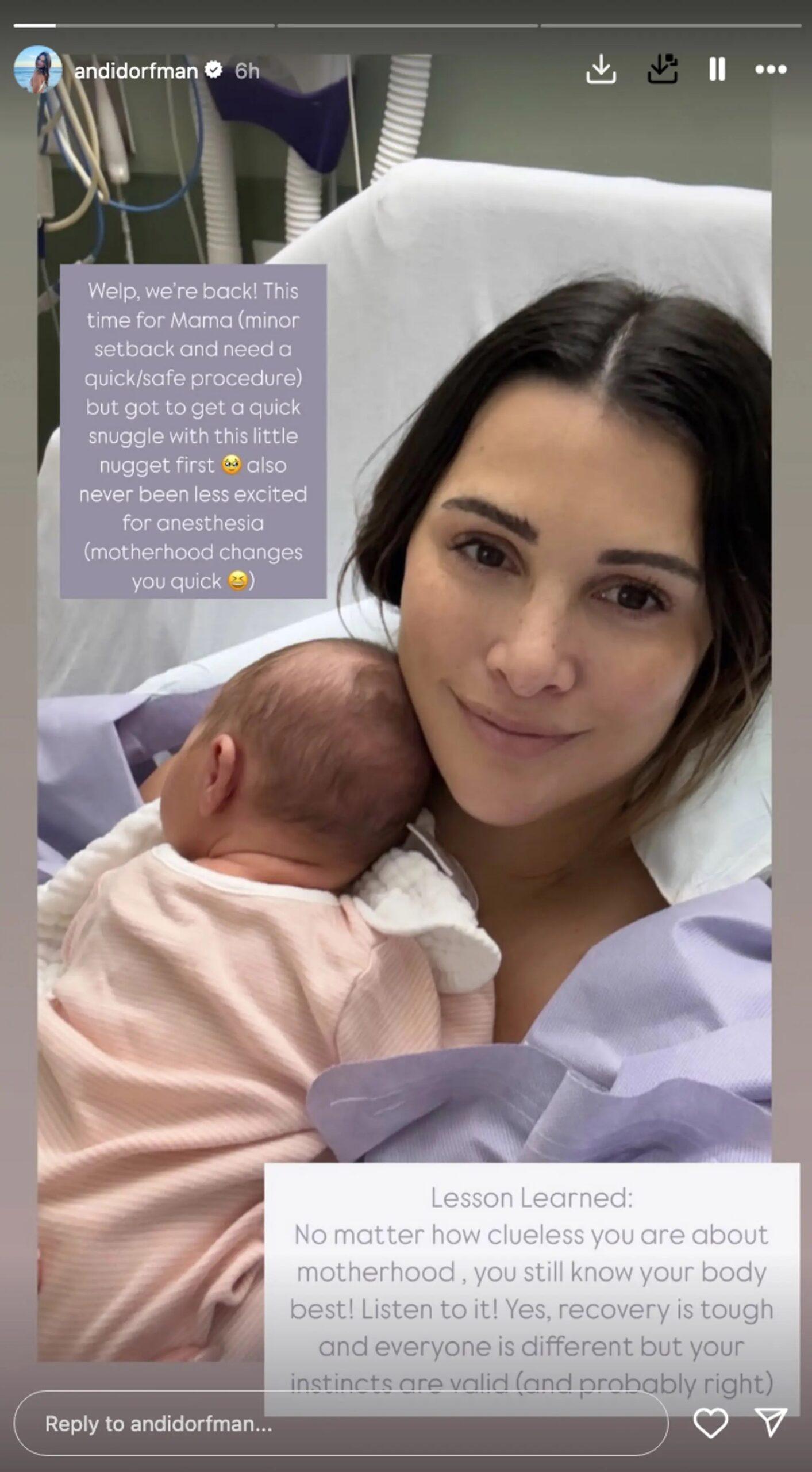 Andi Dorfman in hospital bed