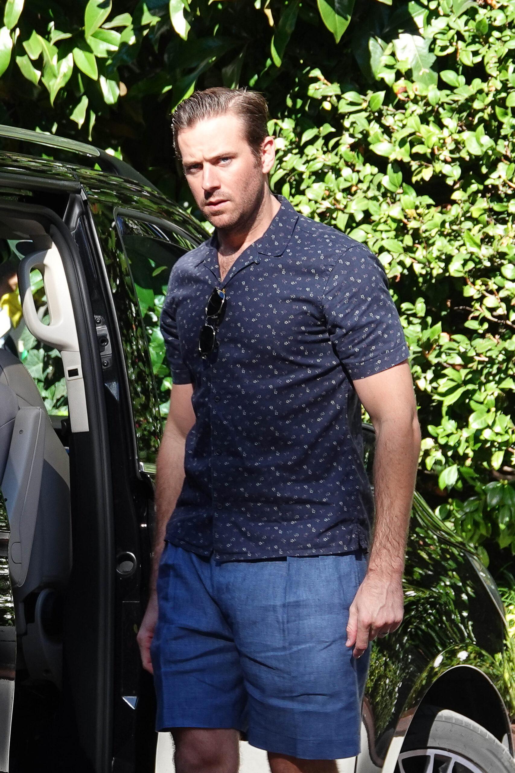 Armie Hammer outside of car