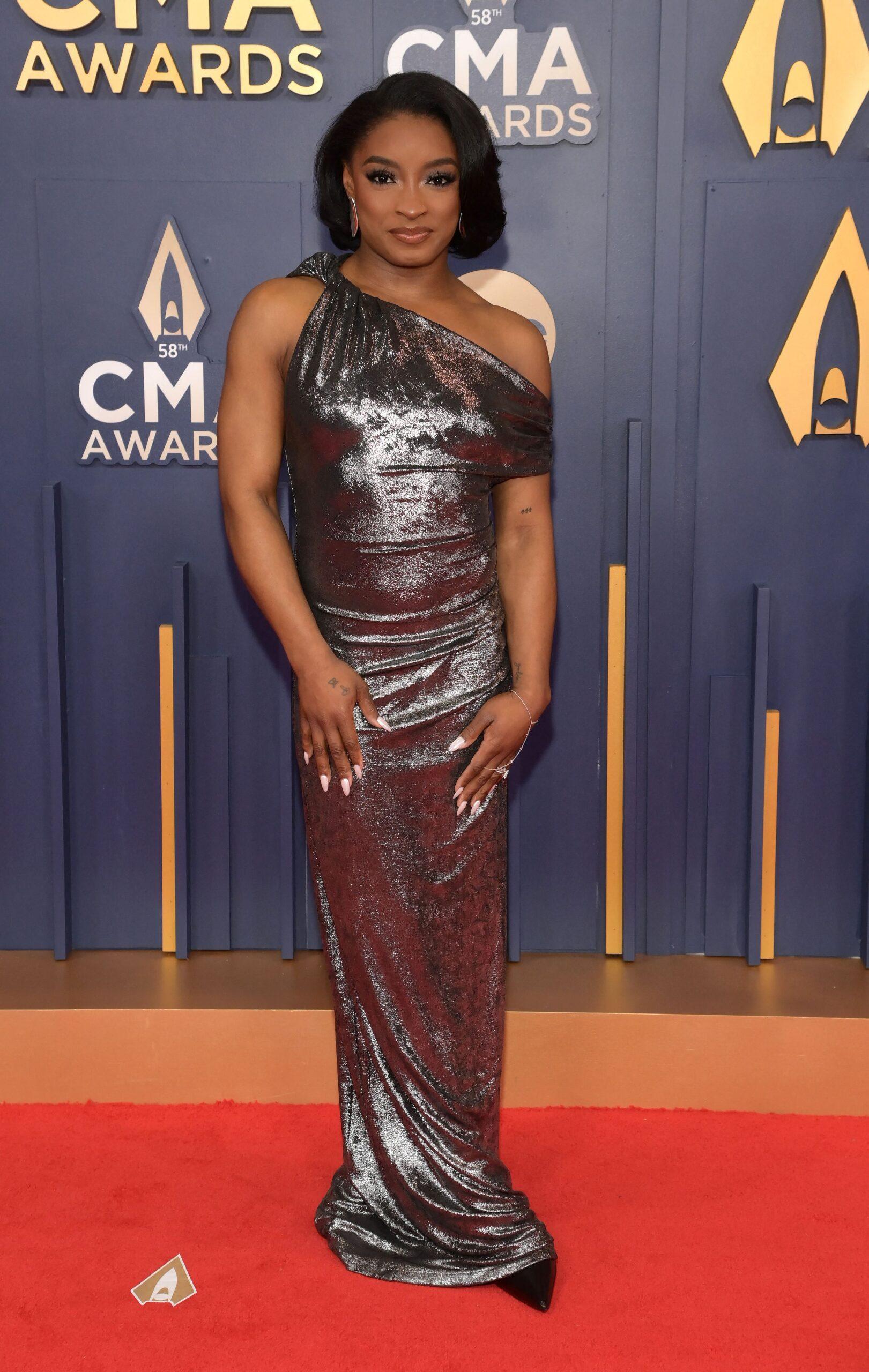 Simone Biles at the 58th Annual CMA Awards.