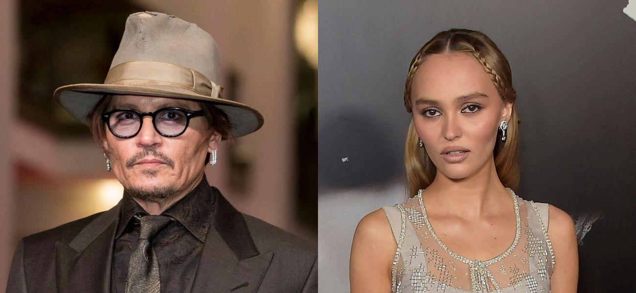 Johnnys Depp and Lily-Rose Depp photo collage