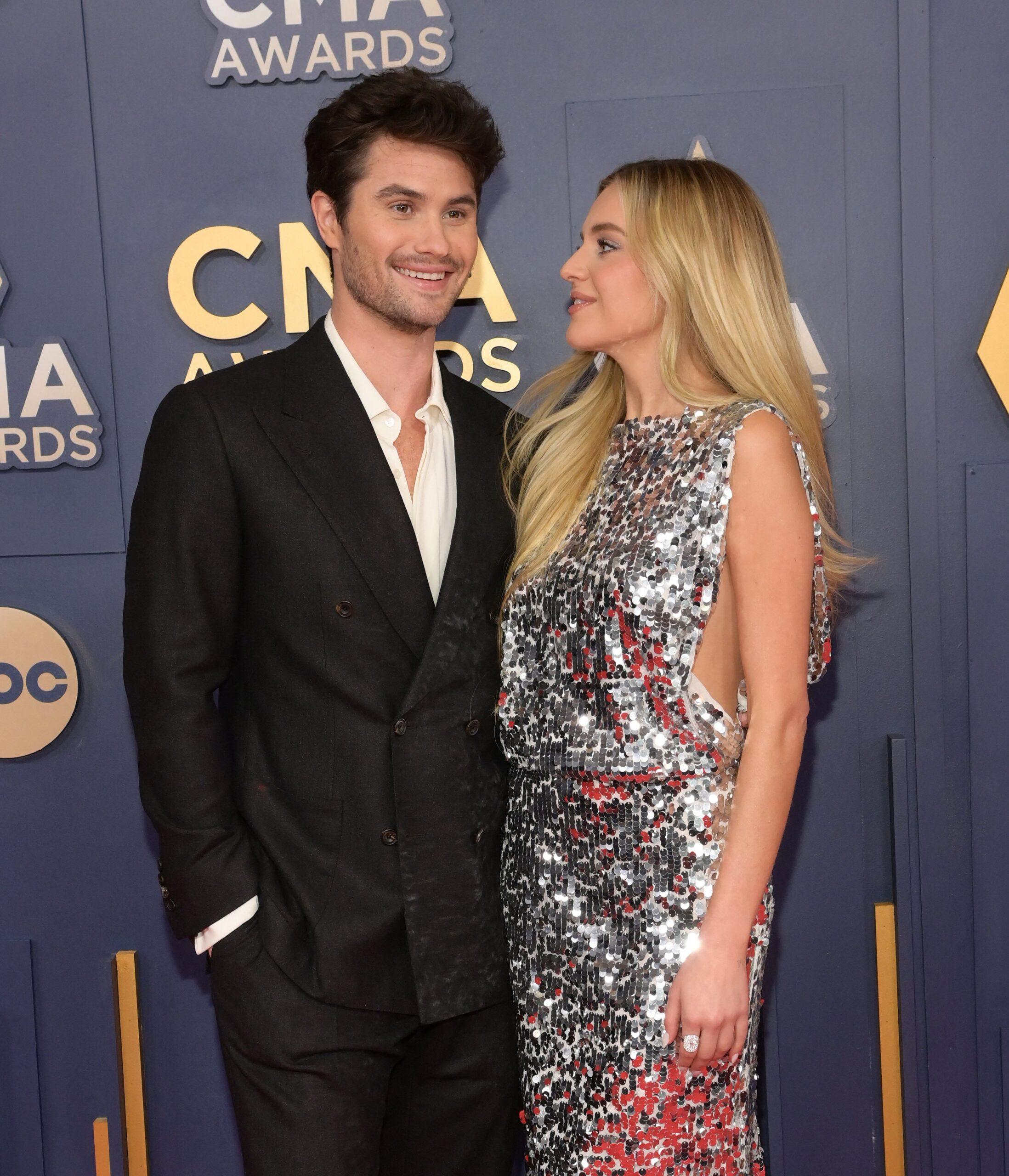 Kelsea Ballerini and Chase Stokes at the 58th Annual CMA Awards