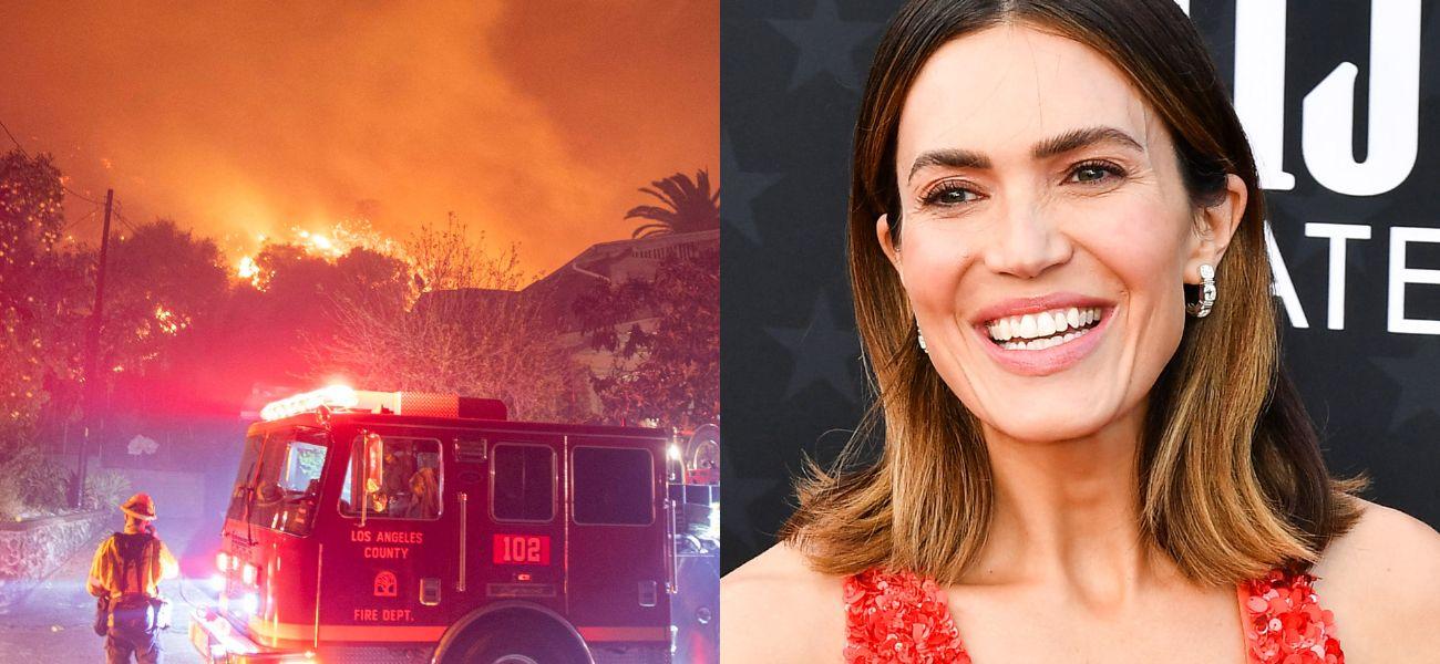 California wildfires (left) Mandy Moore (right)