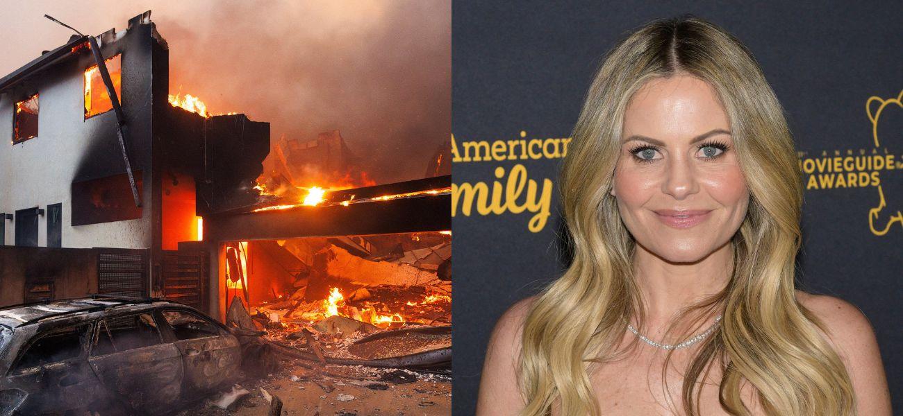 Wildfires burning house (left) Candace Cameron Bure (right)