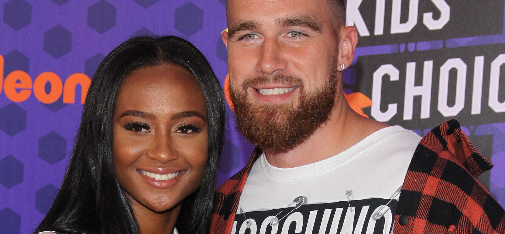 Travis Kelce and Kayla Nicole at 2018 Kids' Choice Sports Awards