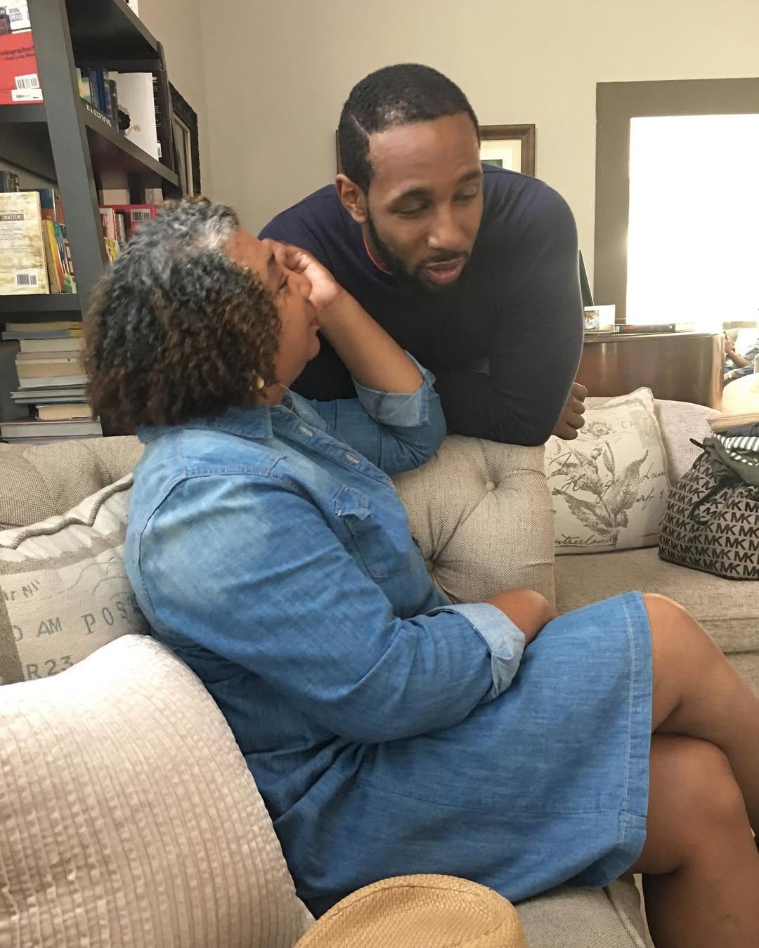 Stephen tWitch Boss posing with his mom