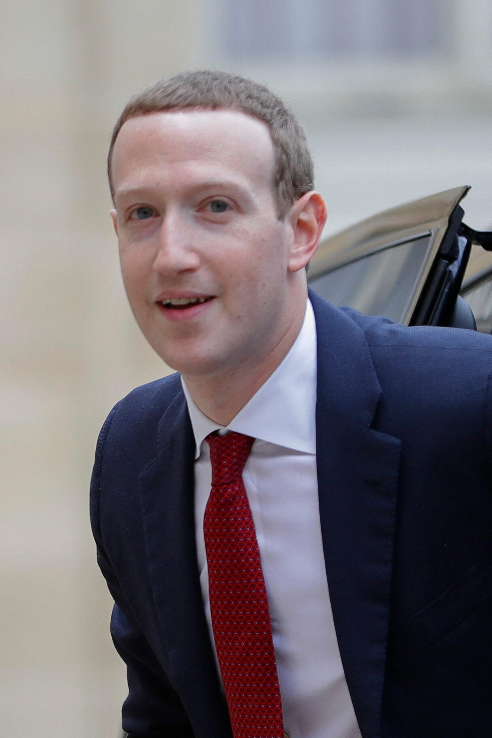 Facebook Inc's CEO Mark Zuckerberg in visit to meet the French Republic President Emmanuel Macron