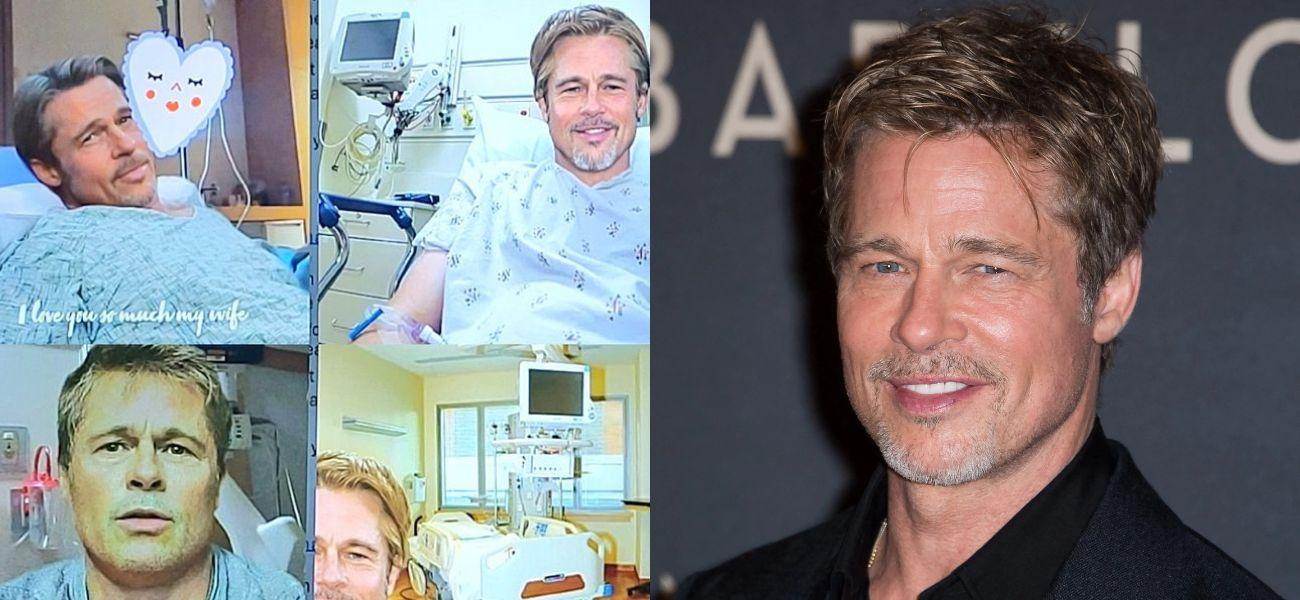 Photo colage of AI Images of Brad Pitt alongside the real Brad Pitt