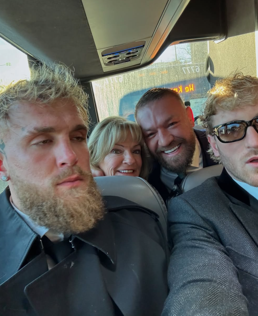 Jake Paul, Logan Paul, and Conor McGregor on bus