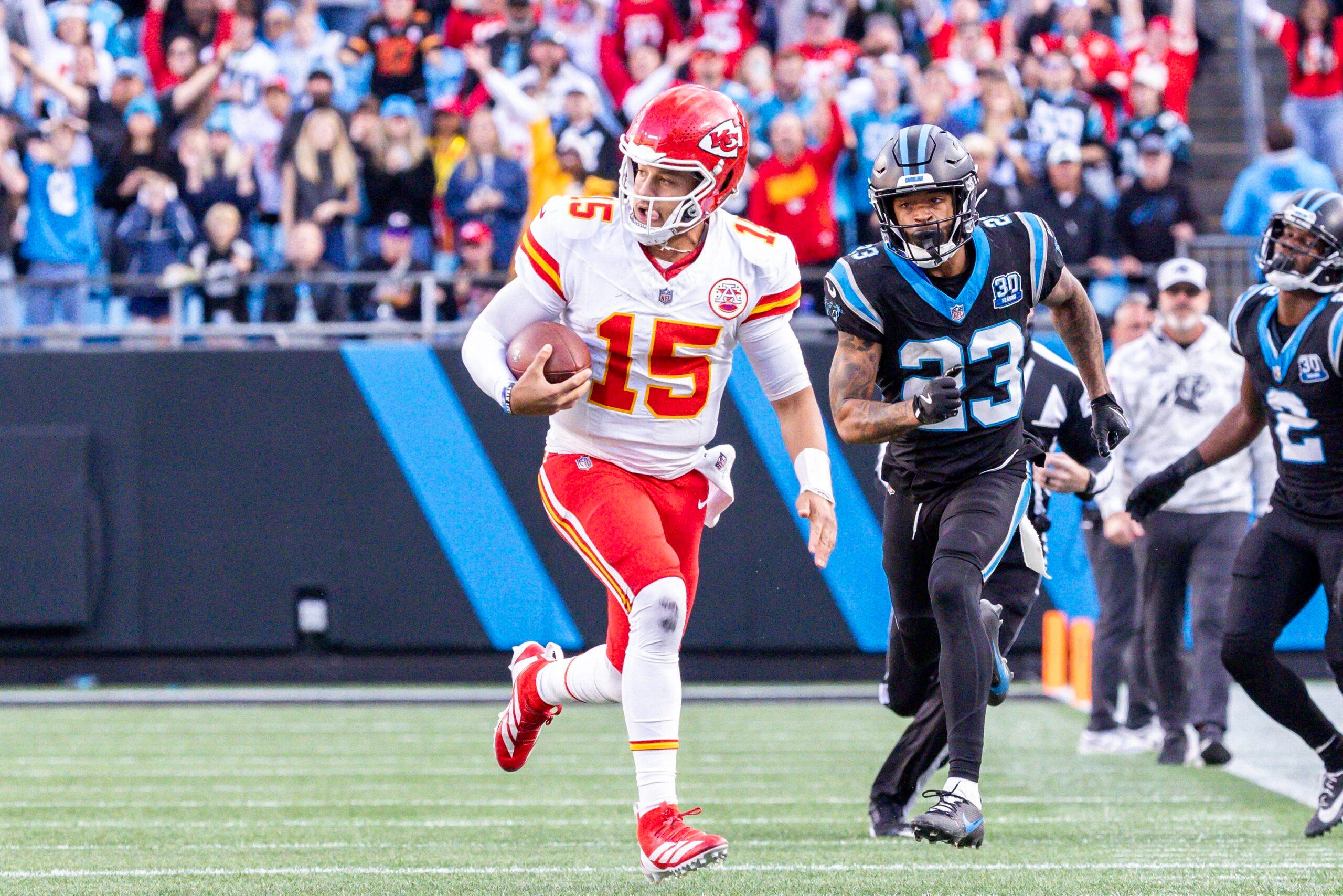 Patrick Mahomes on the NFL field