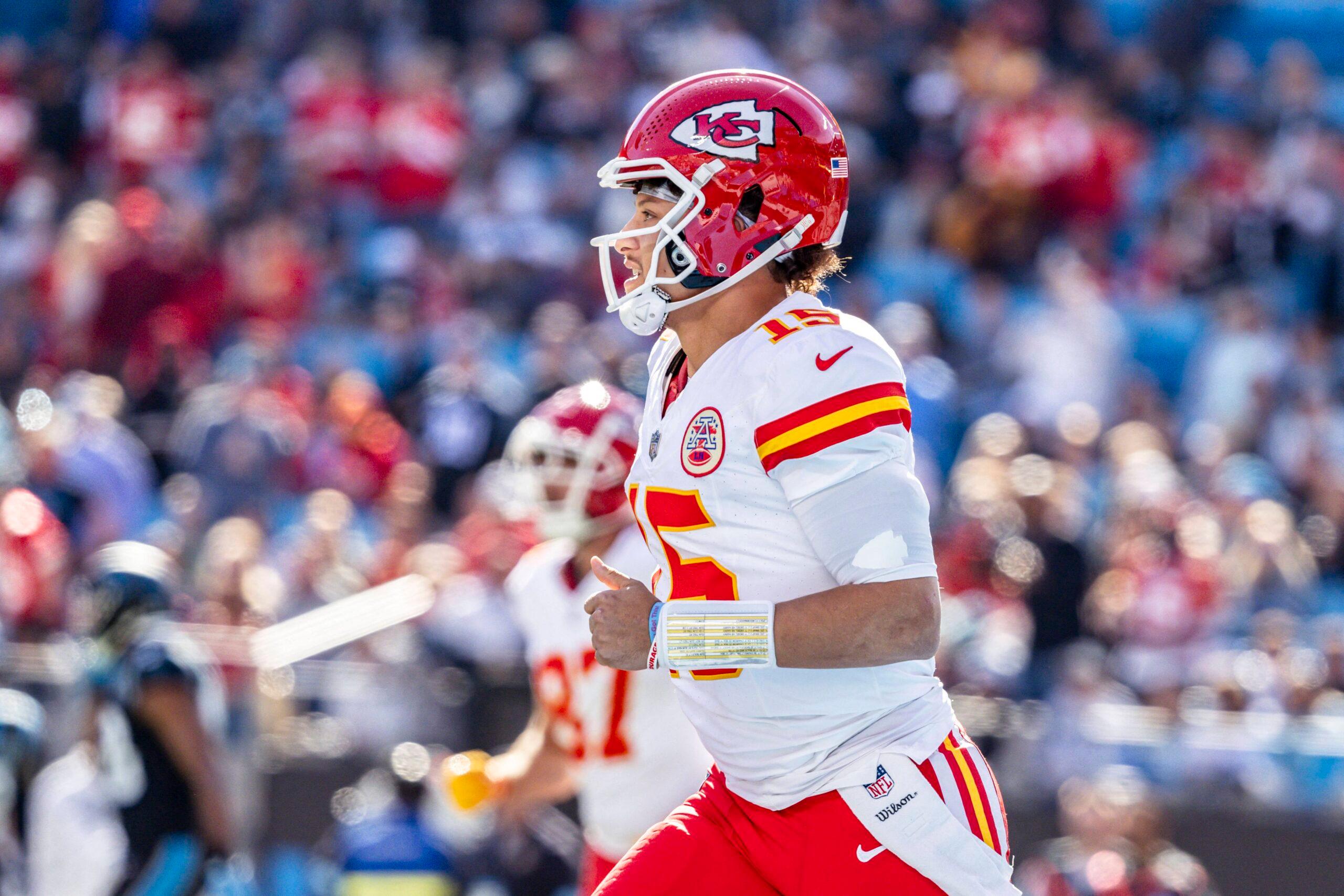 Patrick Mahomes on the NFL field