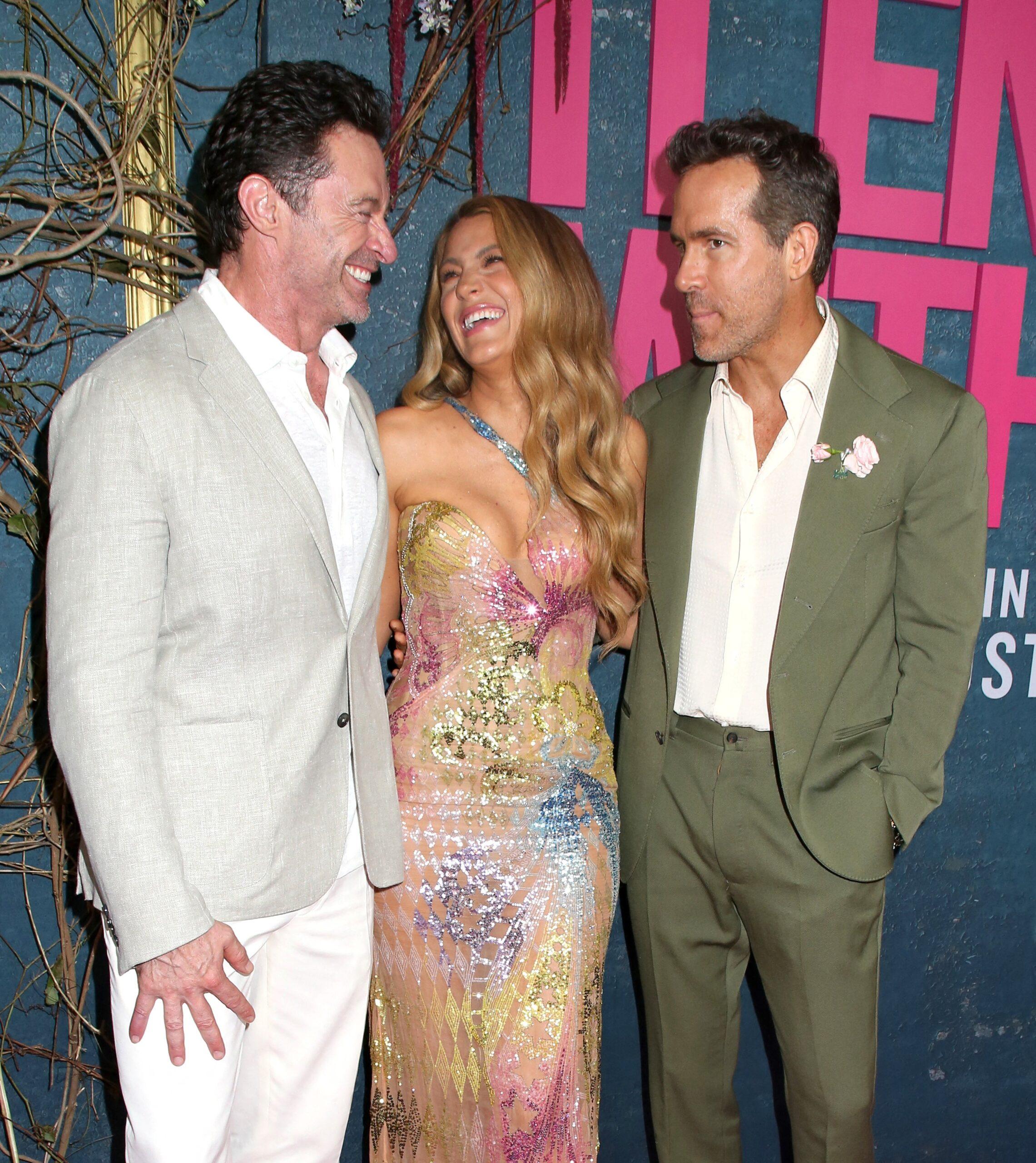 Hugh Jackman, Blake Lively, and Ryan Reynolds at 'It Ends With Us' World Premiere