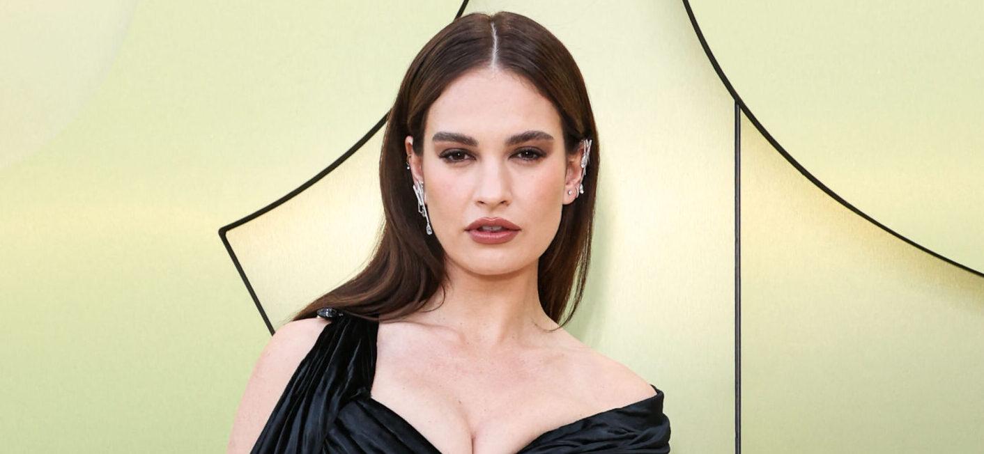 WEST HOLLYWOOD, LOS ANGELES, CALIFORNIA, USA - MARCH 09: English actress Lily James arrives at the Versace Fall/Winter 2023 Fashion Show held at the Pacific Design Center on March 9, 2023 in West Hollywood, Los Angeles, California, United States. 10 Mar 2023 Pictured: Lily James. Photo credit: Xavier Collin/Image Press Agency/MEGA TheMegaAgency.com +1 888 505 6342 (Mega Agency TagID: MEGA954799_008.jpg) [Photo via Mega Agency]