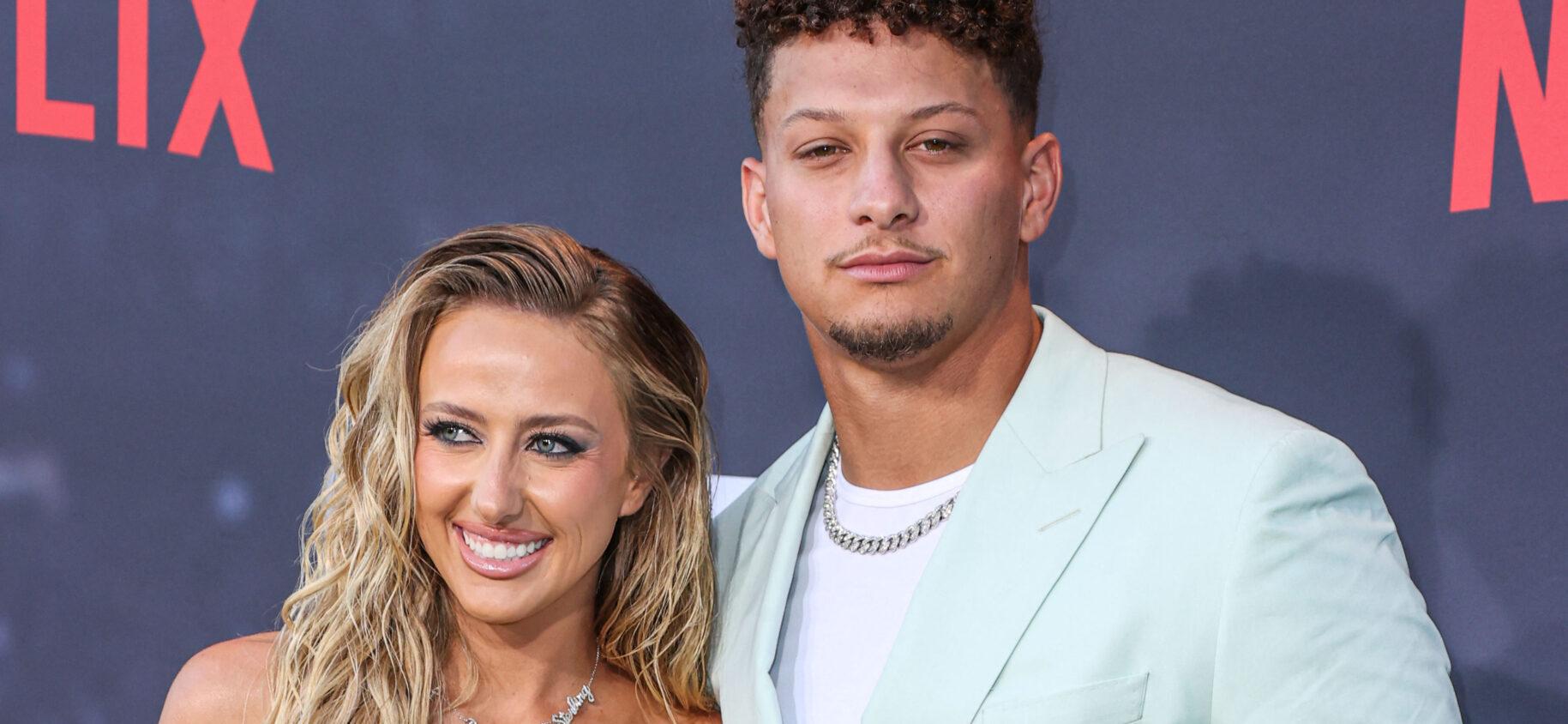 Brittany Mahomes and Patrick Mahomes at Los Angeles Premiere Of Netflix's 'Quarterback' Season 1