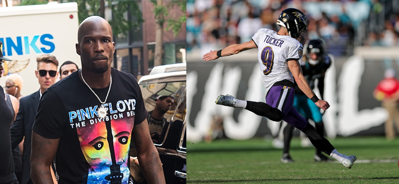 Side by side of Chad 'Ochocinco' Johnson and Justin Tucker.