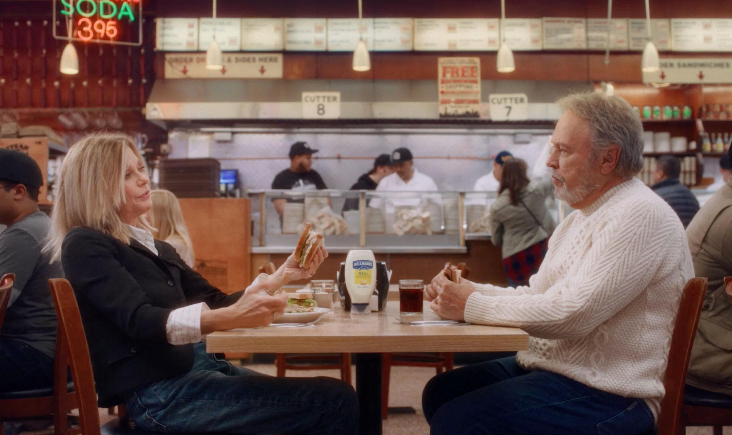 Meg Ryan and Billy Crystal re-create infamous When Harry Met Sally scene for Hellmanns Super Bowl ad 