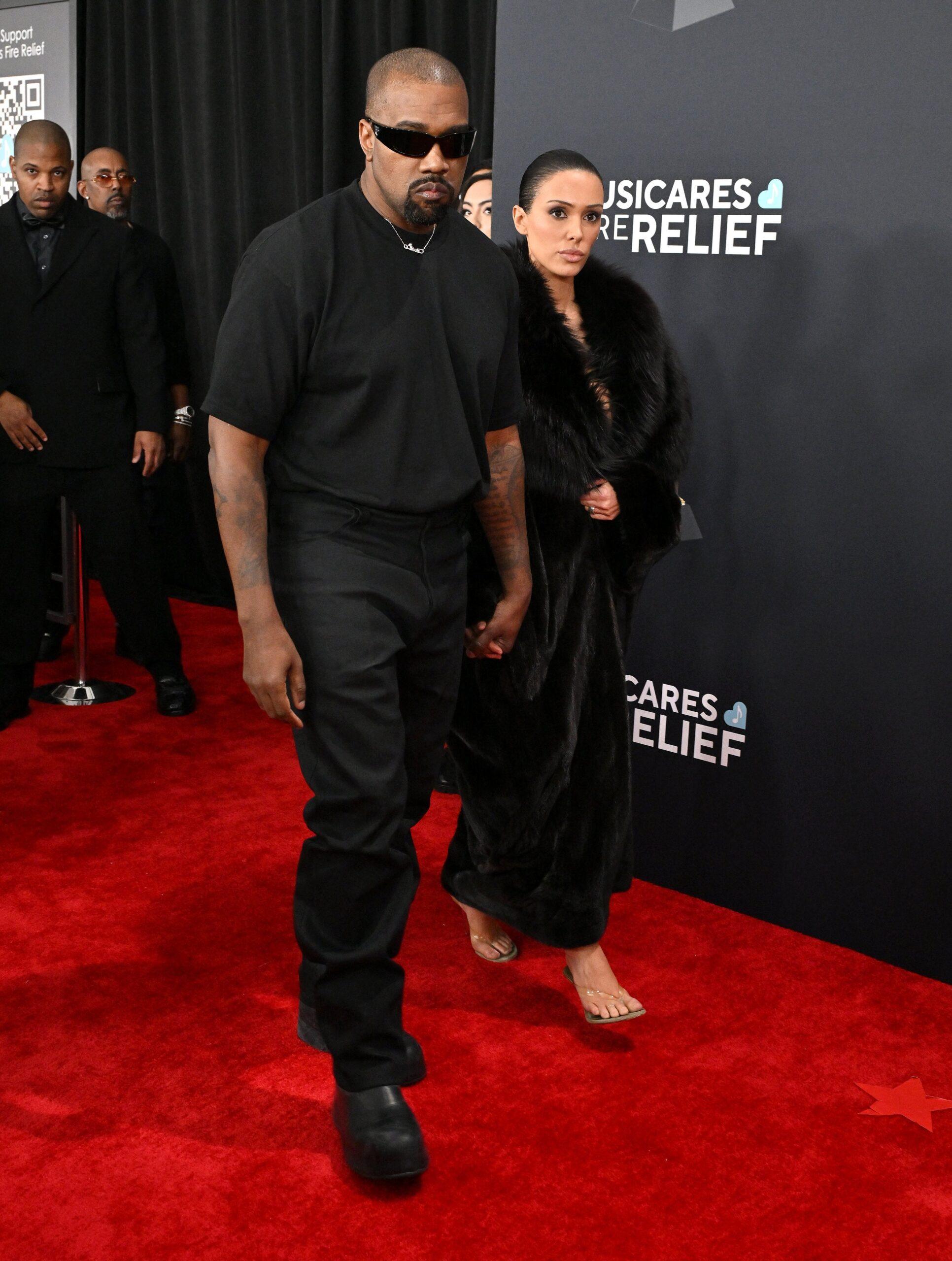 Kanye West and wife Bianca Censori on the 67th Annual Grammy Awards red carpet