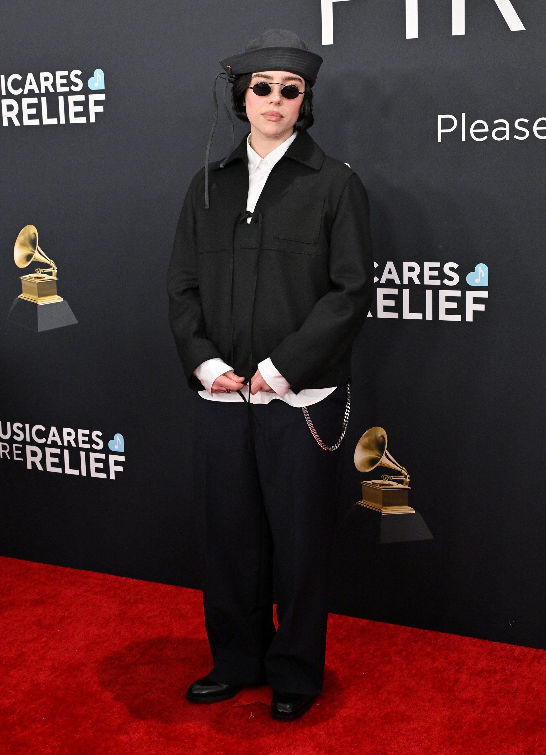 Billie Eilish during the 2025 Grammys.