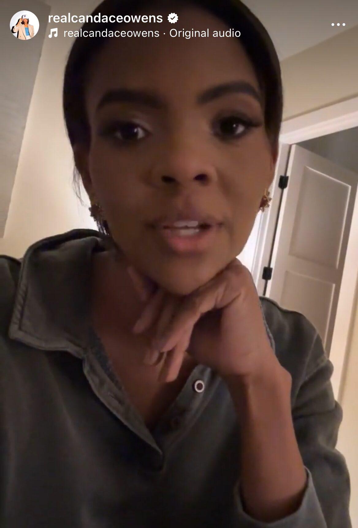 Candace Owens talking in a video