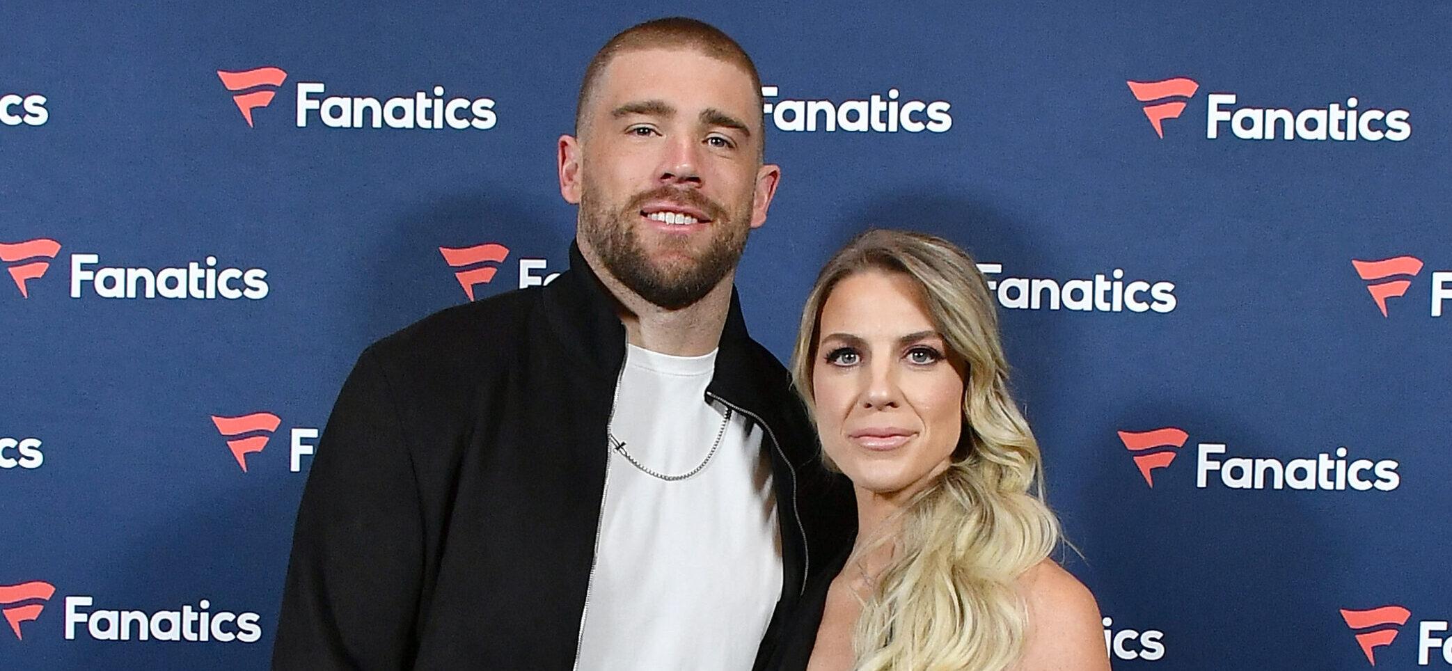 Zach Ertz and Julie Ertz at Michael Rubin's Fanatics Super Bowl Party