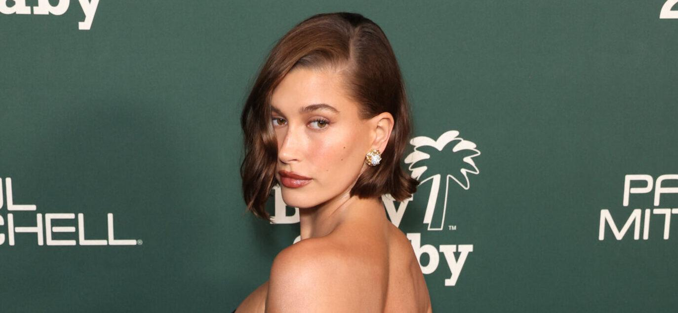 Hailey Bieber attends the 2023 Baby2Baby Gala Presented By Paul Mitchell at Pacific Design Center on November 11, 2023 in West Hollywood, California. 11 Nov 2023 Pictured: Hailey Bieber. Photo credit: CraSH/imageSPACE / MEGA TheMegaAgency.com +1 888 505 6342 (Mega Agency TagID: MEGA1059342_006.jpg) [Photo via Mega Agency]