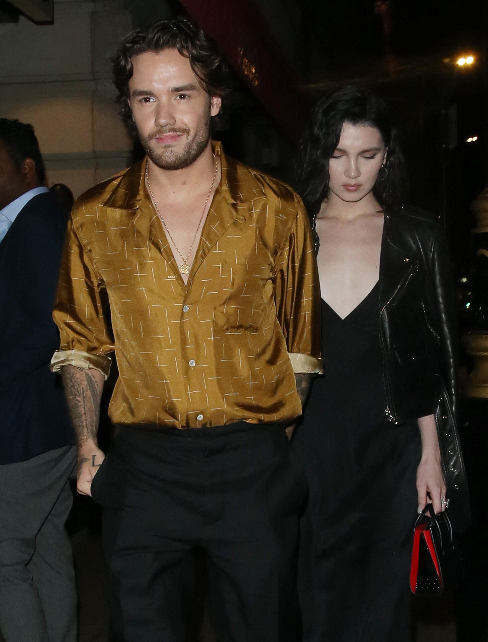 Liam Payne and Maya Henry are seen leaving Novikov restaurant