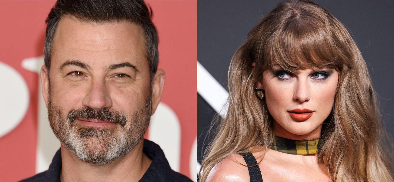 Jimmy Kimmel (left) Taylor Swift (right)