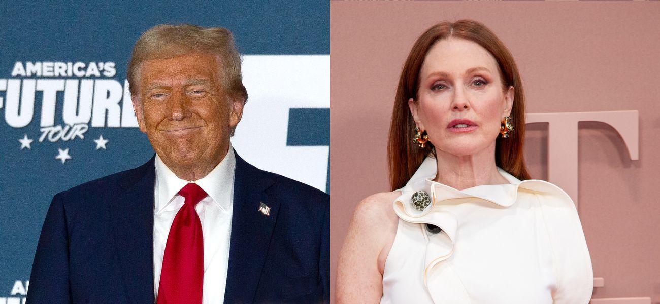 Donald Trump, Julianne Moore photo collage