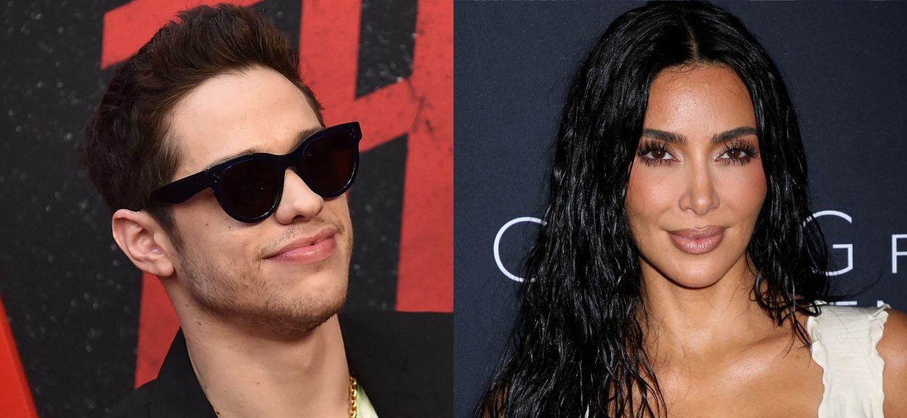 Pete Davidson (left) Kim Kardashian (right)