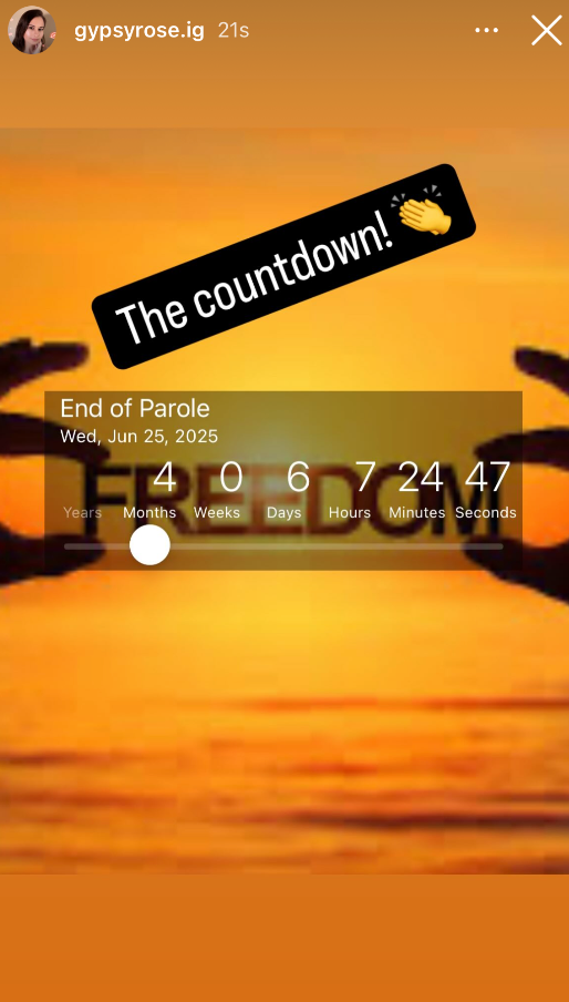 Gypsy Rose Blanchard's countdown until the end of parole