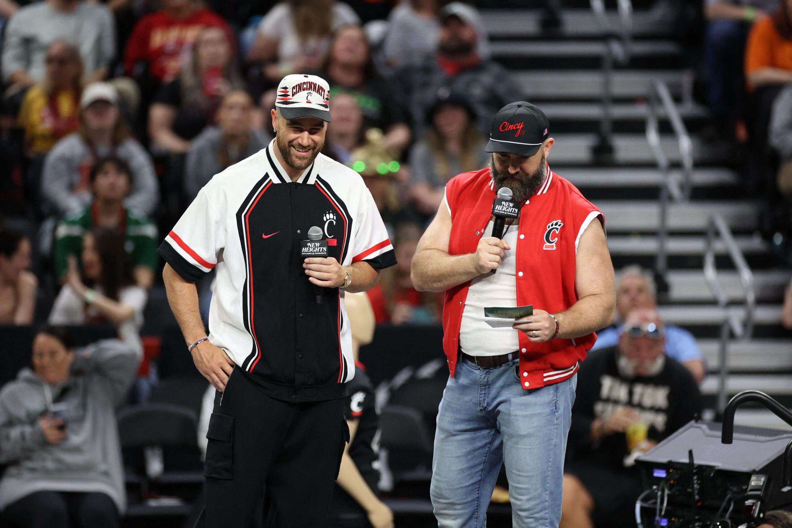 Jason Kelce and Travis Kelce at University of Cincinnati