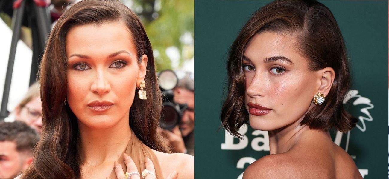 Bella Hadid (left) Hailey Bieber (right)