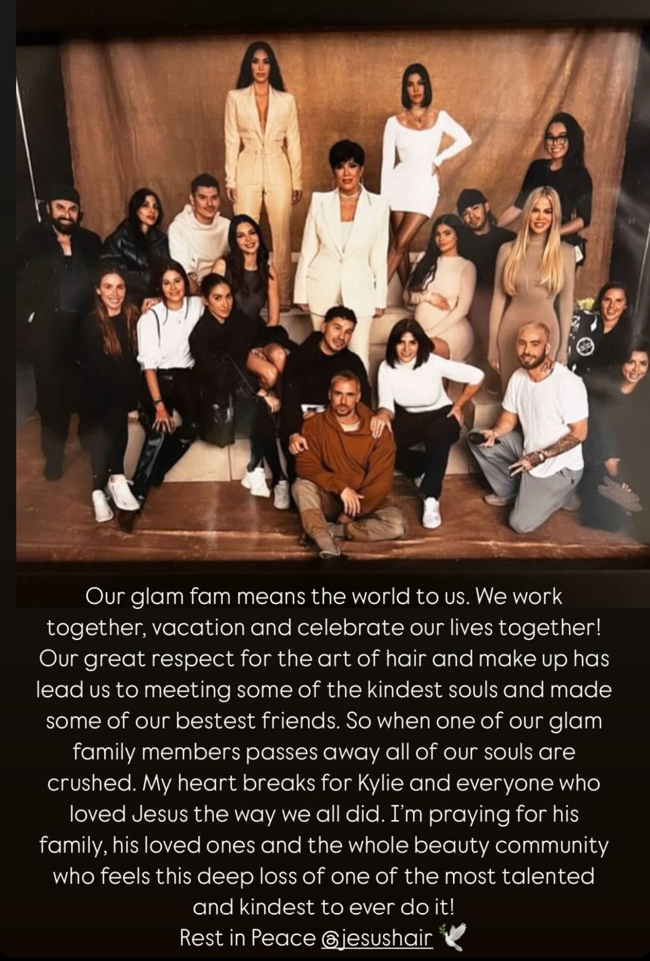 Kim Kardashian's tribute to hairstylist