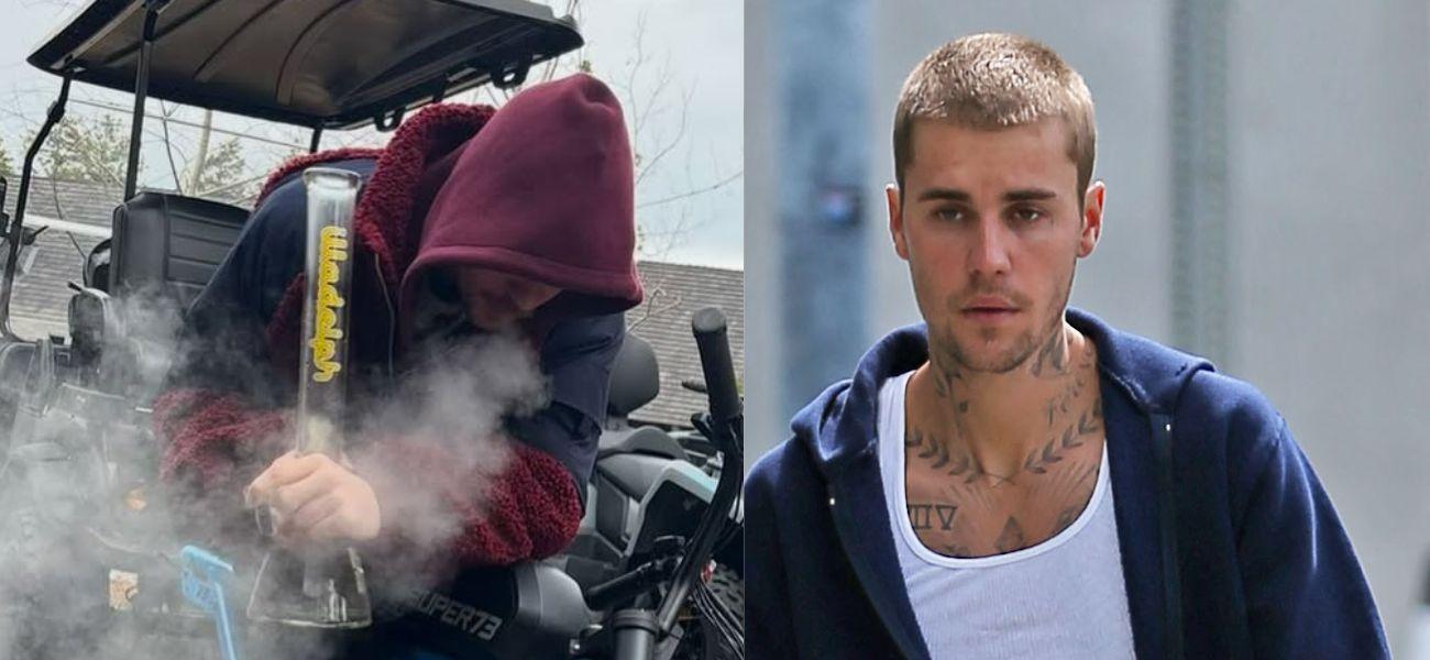 Justin Bieber Continues To Spark Fears By Smoking From A Bong In Viral Post As Fans Beg Singer To ‘Grow Up’
