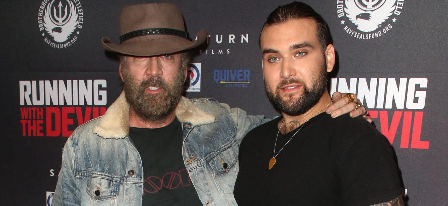 Nicolas Cage and his son Weston Coppola Cage at Premiere Of Quiver Distribution's 