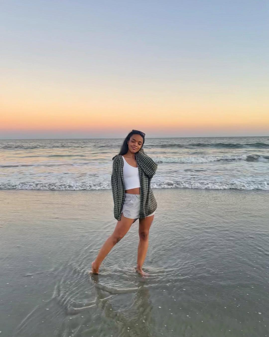 Shante Glover on the beach 