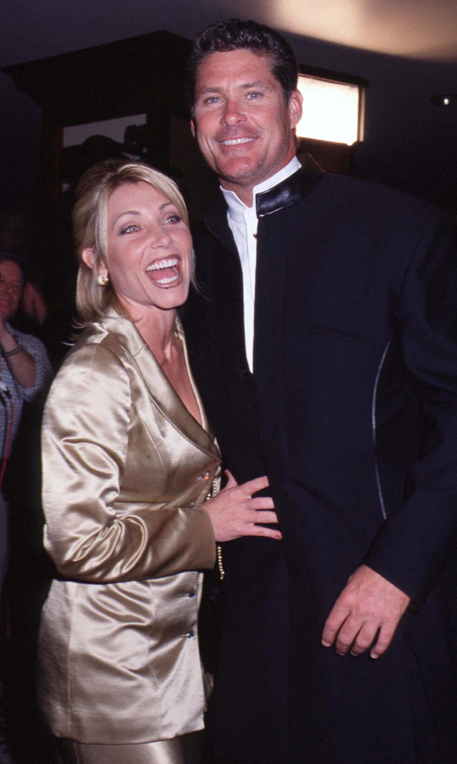 David Hasselhoff and Pamela Bach attend Batman Premiere