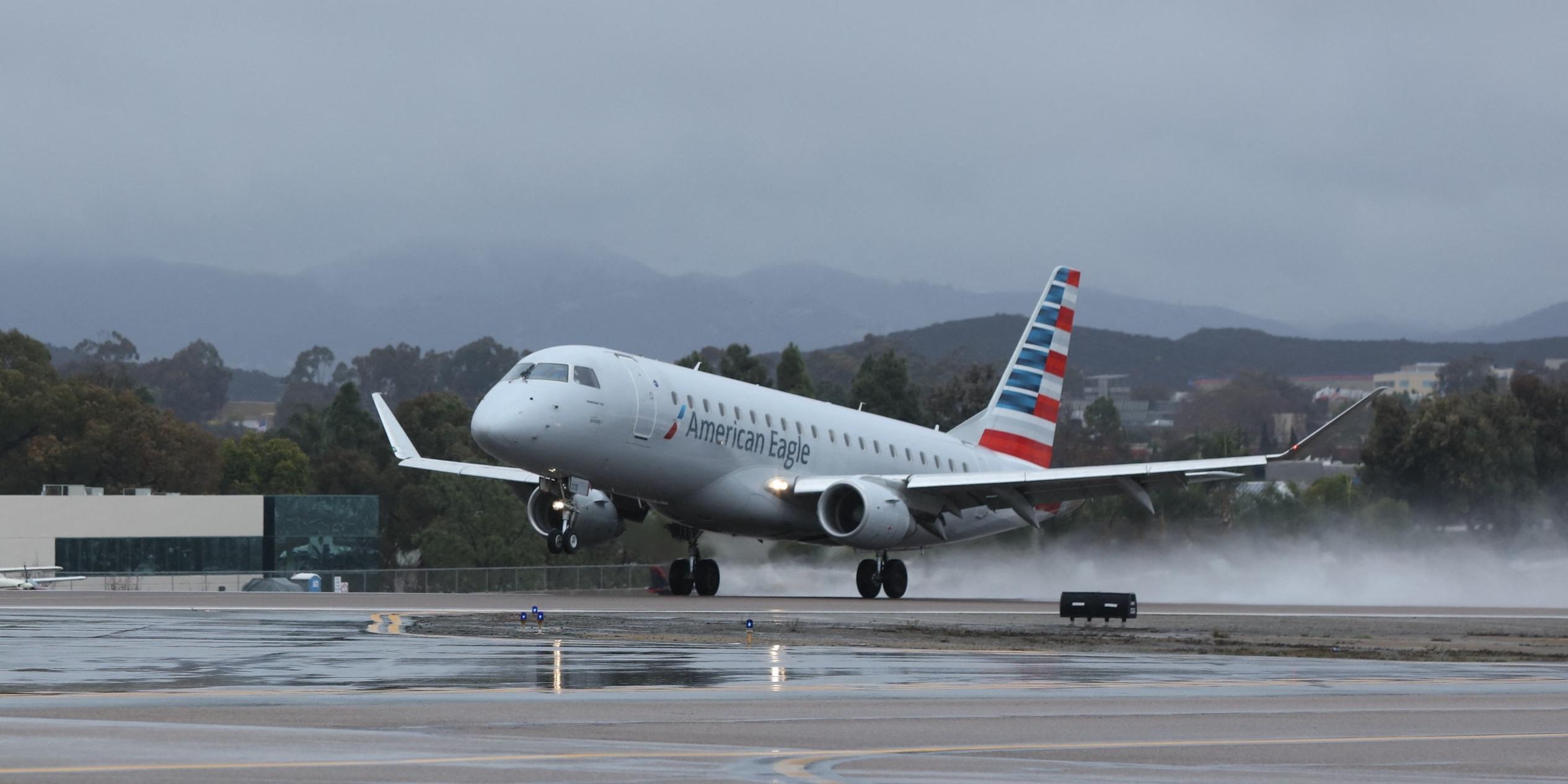 American Airlines flight taking off