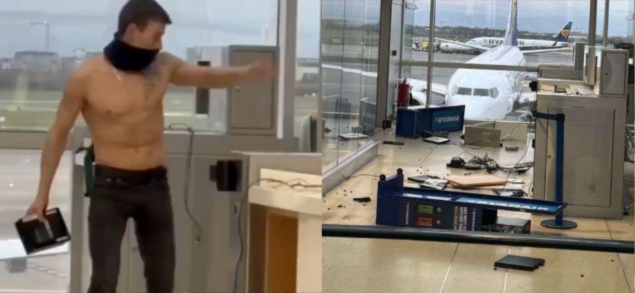 Wild Scene At Dublin Airport: Passenger Goes On Destructive Rampage After Missing Flight