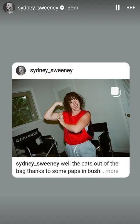 Sydney Sweeney showing off muscles 