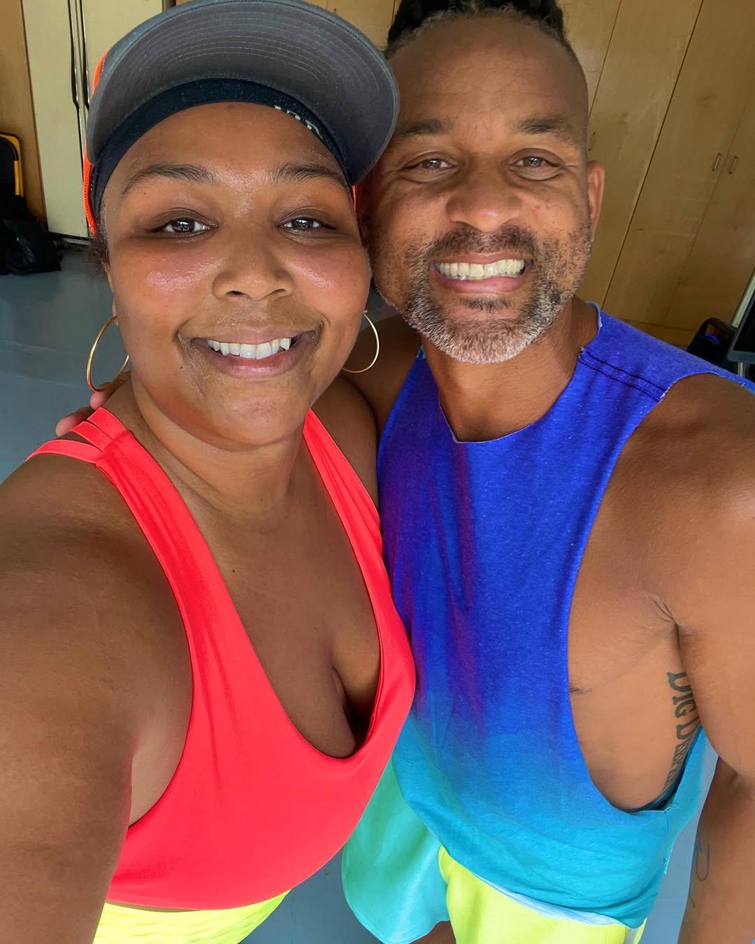 Shaun T and Lizzo posing together after a workout on Instagram. 