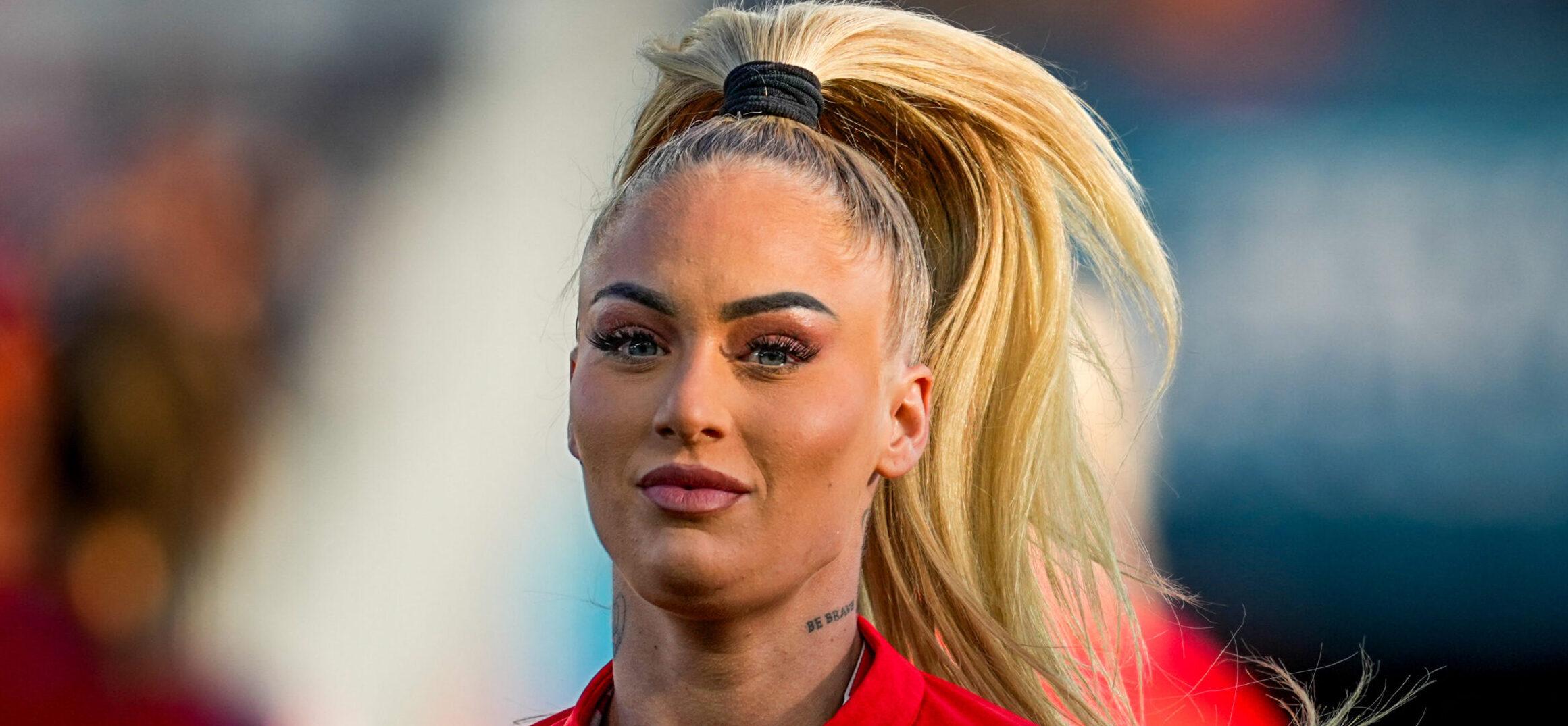 August 05 2023: Alisha Lehmann (Switzerland) looks on during a game, , at , , . Kim Price/CSM (Credit Image: © Kim Price/Cal Sport Media) Newscom/(Mega Agency TagID: csmphotothree128543.jpg) [Photo via Mega Agency]